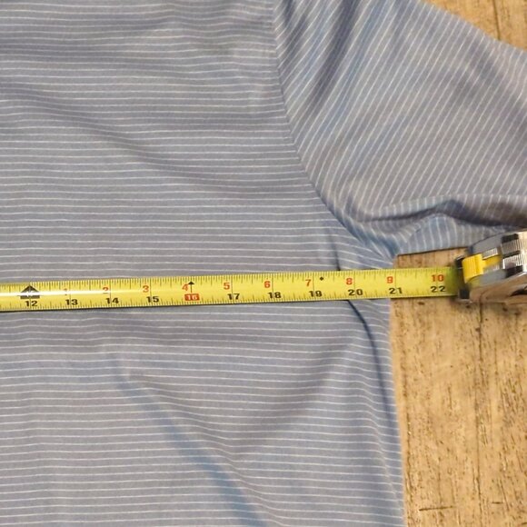Brooks Brothers Mens Large Striped Blue Short Sleeve Performance Polo Shirt - Picture 6 of 9
